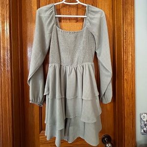 Light green long sleeve dress